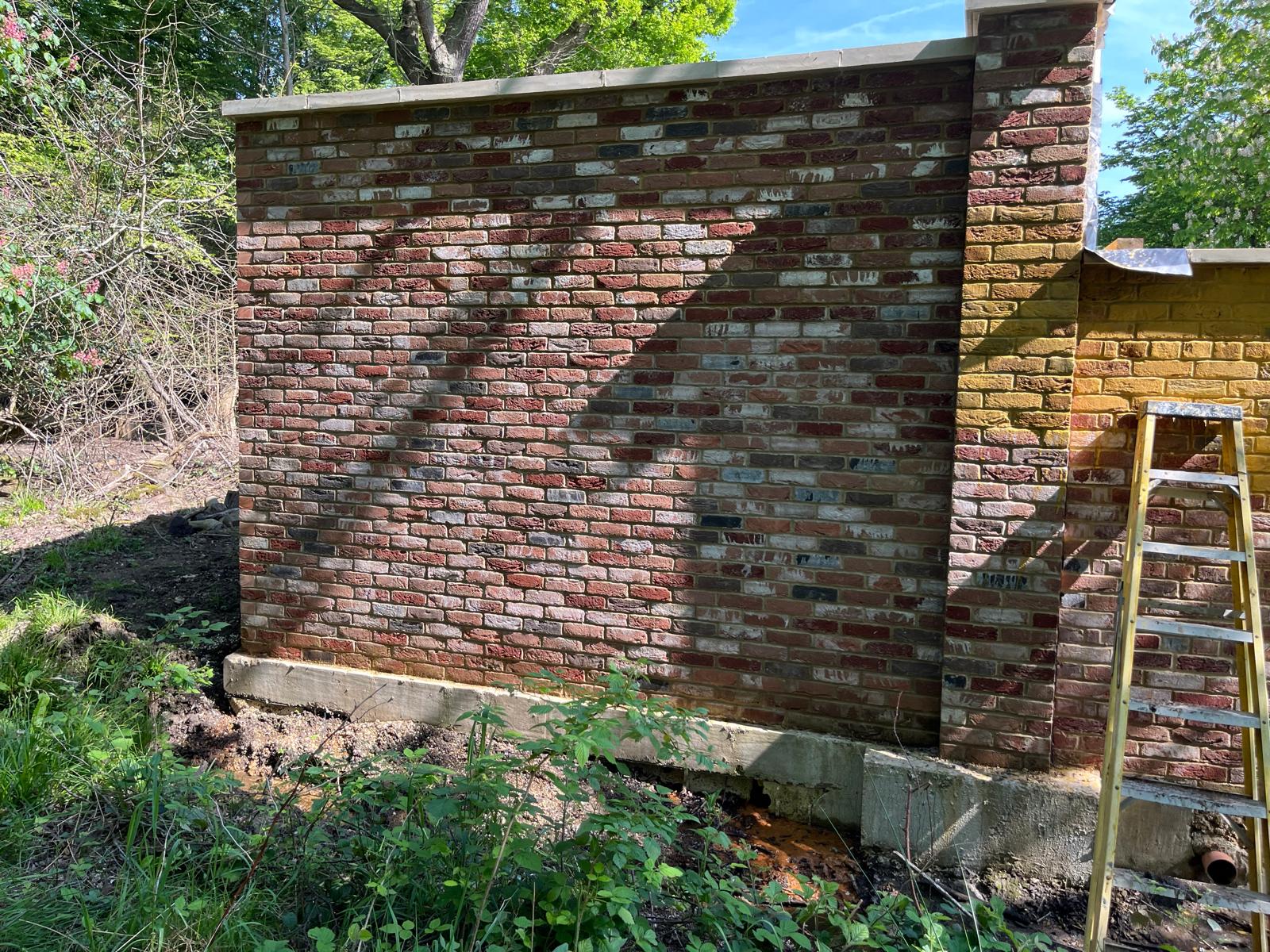 Brick tinting before treatment — mismatched brick colours on period property, Epping Forest Essex